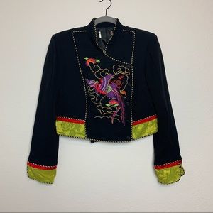 Embroidered Vibrant Color Blazer Jacket